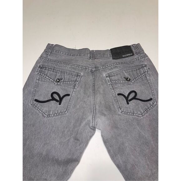 Rocawear Jeans Mens 34x30 Gray Classic Fit Loose Flap Pockets Dark Wash Tag 36 - Picture 10 of 10